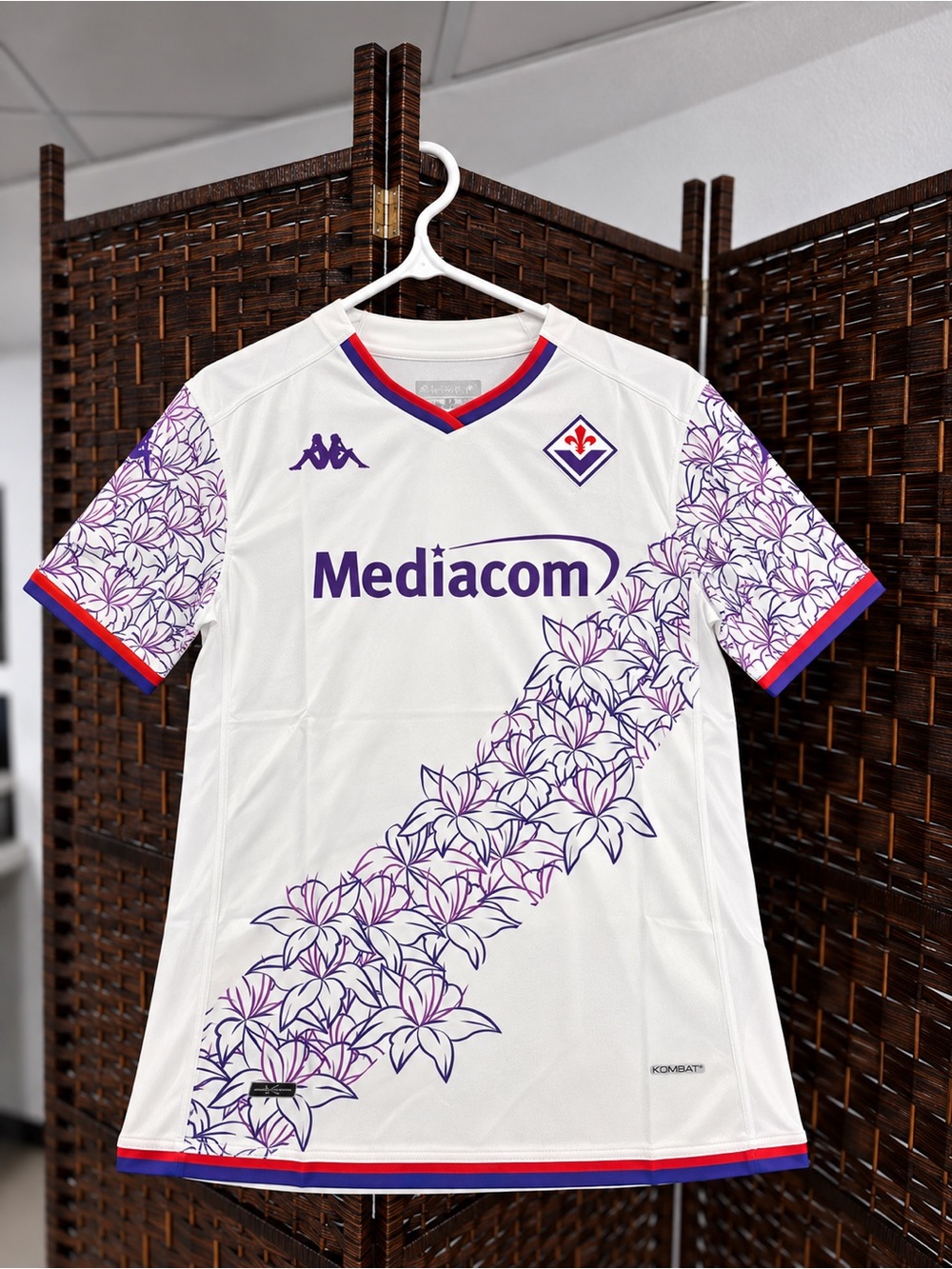 Kappa Fiorentina Home Jersey - White with Purple Floral Accent
